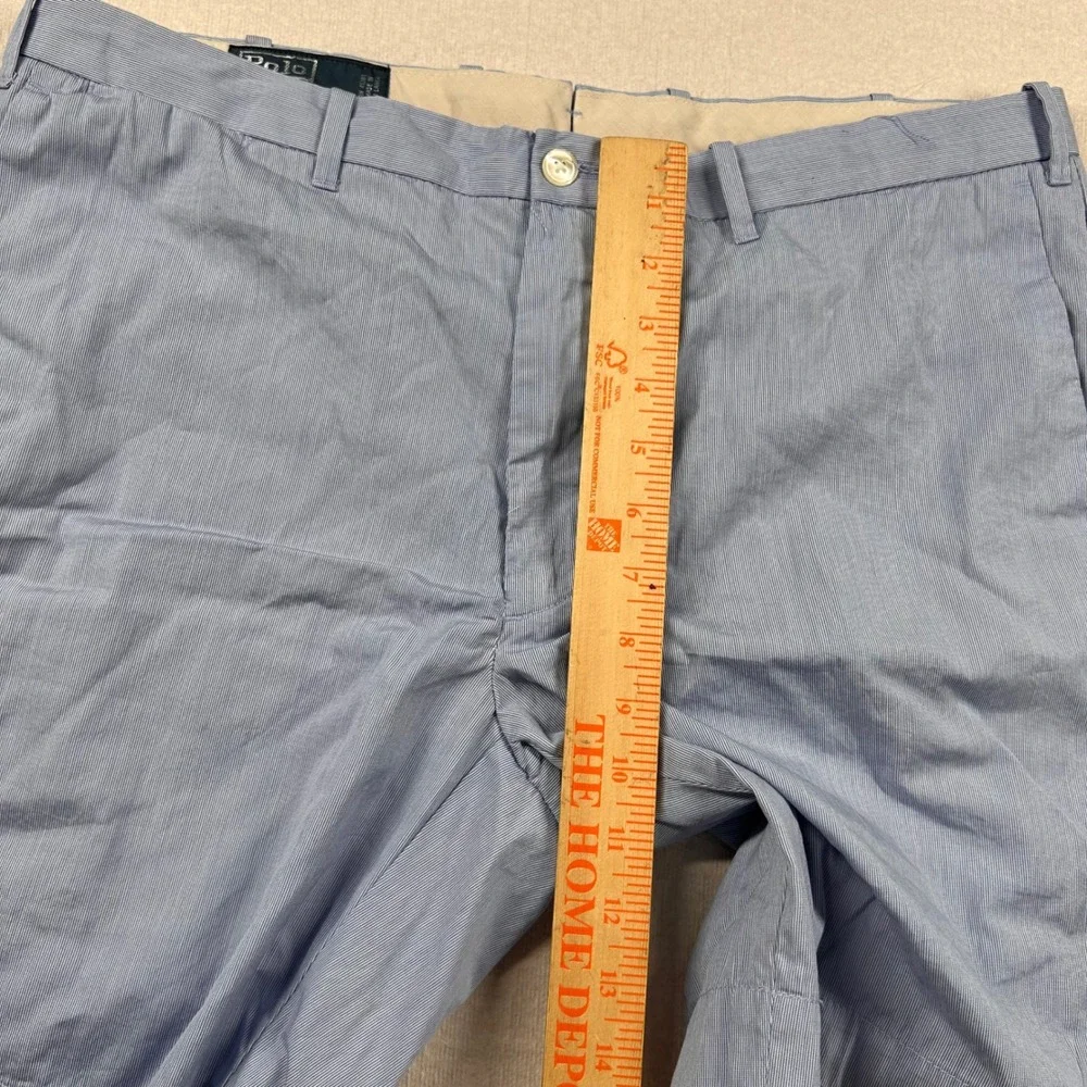 Polo Ralph Lauren Shorts Mens 35 Blue Slim GI Fit Cotton Lightweight Pinstripe